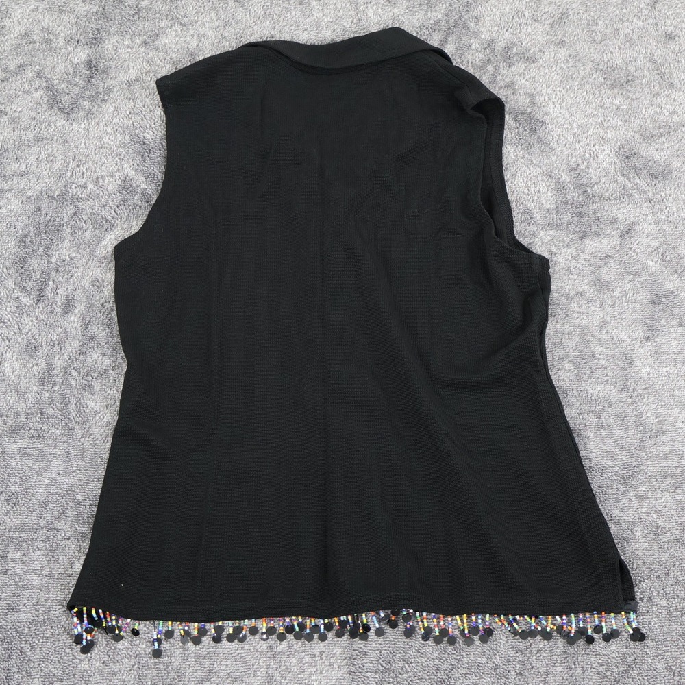 Vintage Ronni Nicole by Ouida Top & Pant Set Womens L Black Beaded Embellished - Picture 4 of 16